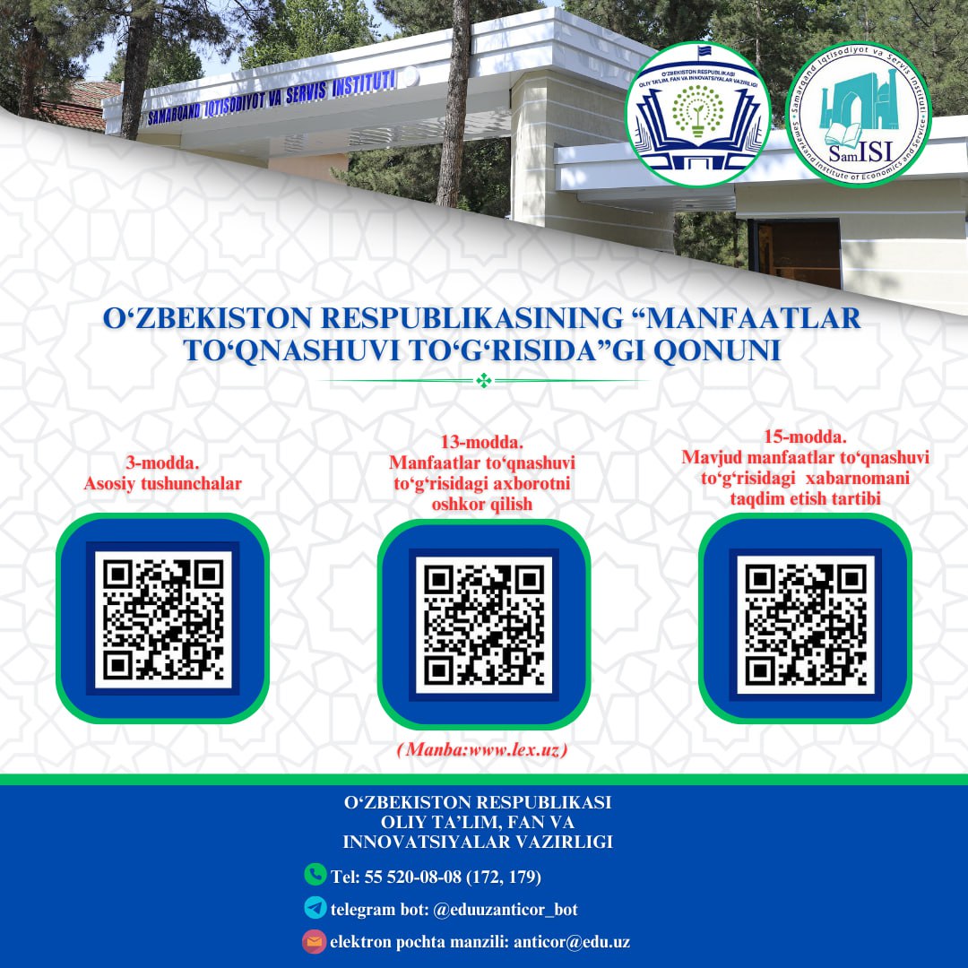 "Komplayens-nazorat" tizimini boshqarish bo'limi ogohlantiradi!