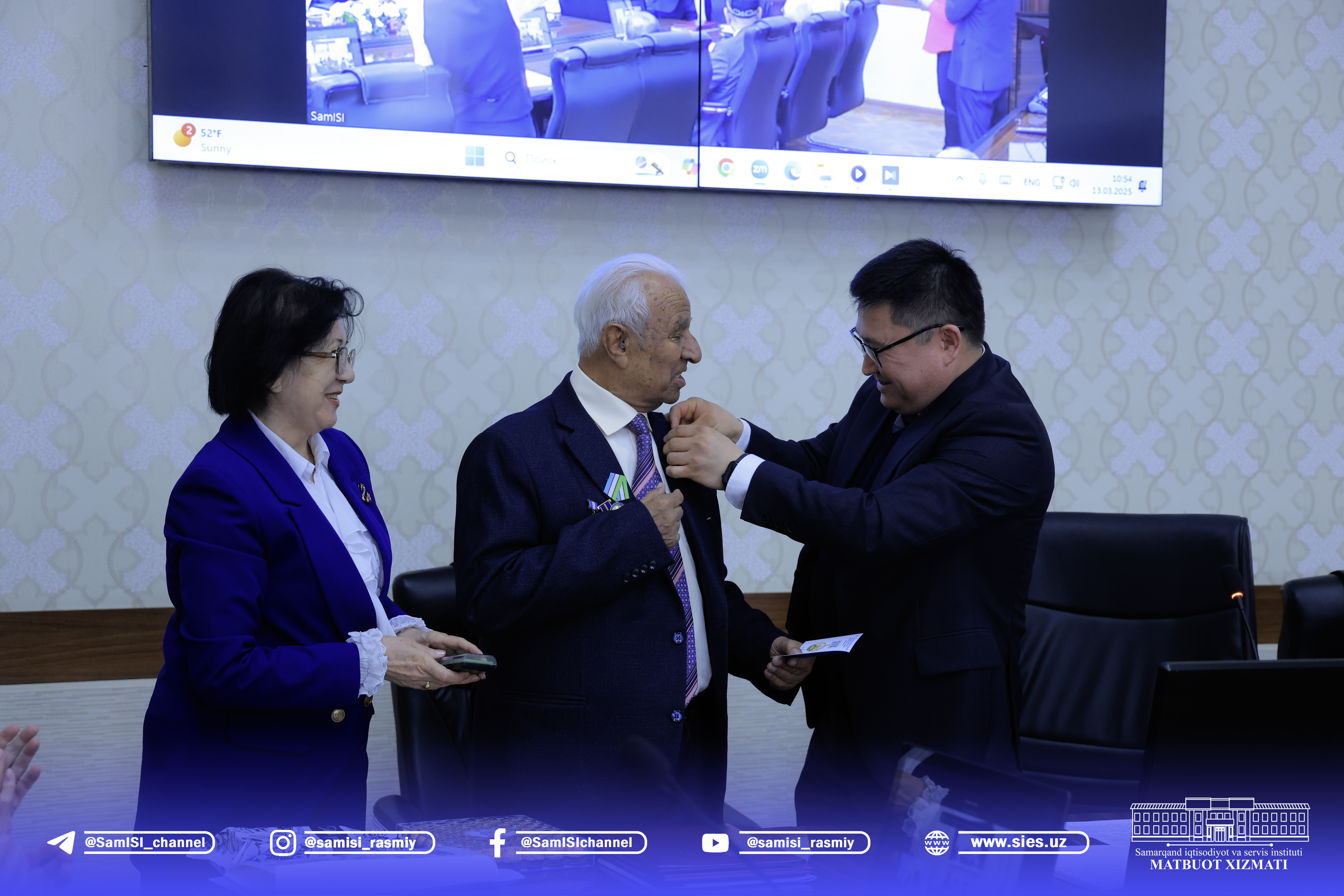 Samarqand iqtisodiyot va servis instituti professori Radjab Abdullayevning 90 yoshlik yubileyi munosabati bilan tantanali mar...